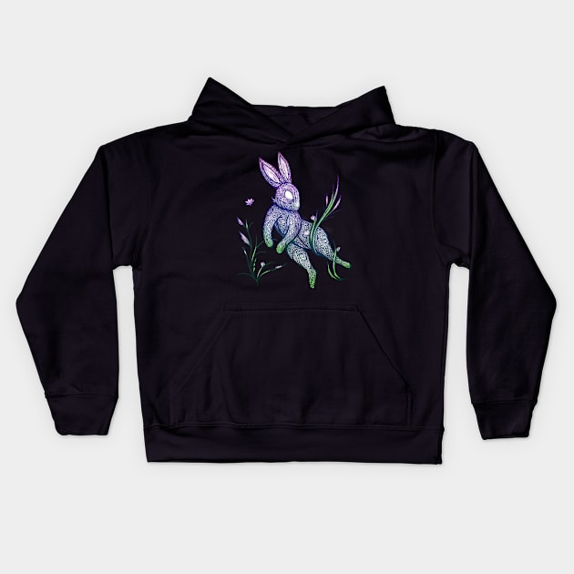 Rabbit Floral Kids Hoodie by shaireproductions